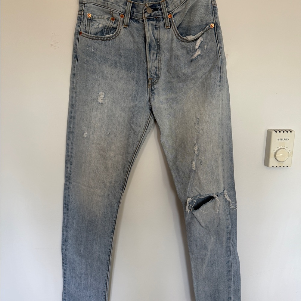 Women’s Distressed Blue Jeans